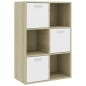 vidaXL Lagerschrank Weiß Sonoma-Eiche 60x29,5x90 cm Holzwerkstoff vidaXL Lagerschrank Weiß Sonoma-Eiche 60x29,5x90 cm Holzwerkstoff