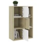 vidaXL Lagerschrank Weiß Sonoma-Eiche 60x29,5x90 cm Holzwerkstoff vidaXL Lagerschrank Weiß Sonoma-Eiche 60x29,5x90 cm Holzwerkstoff