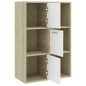 vidaXL Lagerschrank Weiß Sonoma-Eiche 60x29,5x90 cm Holzwerkstoff vidaXL Lagerschrank Weiß Sonoma-Eiche 60x29,5x90 cm Holzwerkstoff