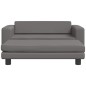 vidaXL Kindersofa mit Hocker Grau 100x50x30 cm Kunstleder vidaXL Kindersofa mit Hocker Grau 100x50x30 cm Kunstleder