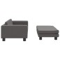 vidaXL Kindersofa mit Hocker Grau 100x50x30 cm Kunstleder vidaXL Kindersofa mit Hocker Grau 100x50x30 cm Kunstleder