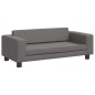 vidaXL Kindersofa mit Hocker Grau 100x50x30 cm Kunstleder vidaXL Kindersofa mit Hocker Grau 100x50x30 cm Kunstleder