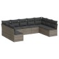 vidaXL 9-tlg. Garten-Sofagarnitur mit Kissen Grau Poly Rattan vidaXL 9-tlg. Garten-Sofagarnitur mit Kissen Grau Poly Rattan