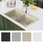 vidaXL Granitspüle Doppelbecken Beige vidaXL Granitspüle Doppelbecken Beige