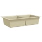 vidaXL Granitspüle Doppelbecken Beige vidaXL Granitspüle Doppelbecken Beige