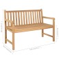 vidaXL Gartenbank mit Roter Auflage 120 cm Massivholz Teak vidaXL Gartenbank mit Roter Auflage 120 cm Massivholz Teak