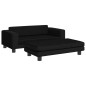 vidaXL Kindersofa mit Hocker Schwarz 100x50x30 cm Samt vidaXL Kindersofa mit Hocker Schwarz 100x50x30 cm Samt