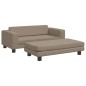 vidaXL Kindersofa mit Hocker Cappuccino-Braun 100x50x30 cm Kunstleder