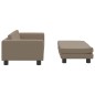 vidaXL Kindersofa mit Hocker Cappuccino-Braun 100x50x30 cm Kunstleder
