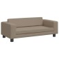 vidaXL Kindersofa mit Hocker Cappuccino-Braun 100x50x30 cm Kunstleder