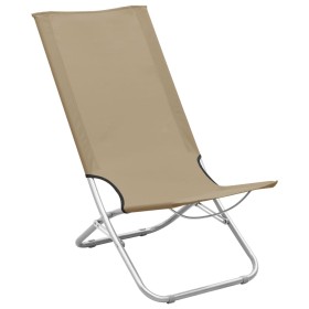 vidaXL Klappbare Strandstühle 2 Stk. Taupe Stoff