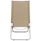 vidaXL Klappbare Strandstühle 2 Stk. Taupe Stoff vidaXL Klappbare Strandstühle 2 Stk. Taupe Stoff