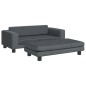 vidaXL Kindersofa mit Hocker Dunkelgrau 100x50x30 cm Samt vidaXL Kindersofa mit Hocker Dunkelgrau 100x50x30 cm Samt