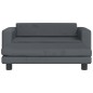 vidaXL Kindersofa mit Hocker Dunkelgrau 100x50x30 cm Samt vidaXL Kindersofa mit Hocker Dunkelgrau 100x50x30 cm Samt