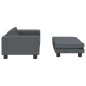 vidaXL Kindersofa mit Hocker Dunkelgrau 100x50x30 cm Samt vidaXL Kindersofa mit Hocker Dunkelgrau 100x50x30 cm Samt