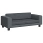 vidaXL Kindersofa mit Hocker Dunkelgrau 100x50x30 cm Samt vidaXL Kindersofa mit Hocker Dunkelgrau 100x50x30 cm Samt