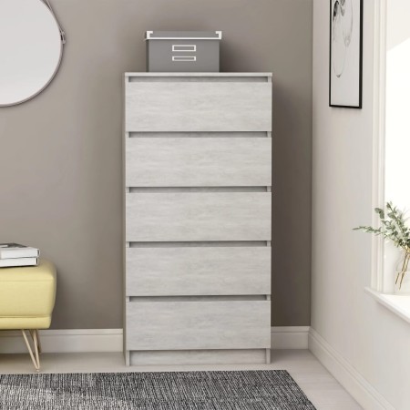 vidaXL Sideboard mit Schubladen Betongrau 60x35x121 cm Holzwerkstoff