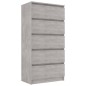 vidaXL Sideboard mit Schubladen Betongrau 60x35x121 cm Holzwerkstoff vidaXL Sideboard mit Schubladen Betongrau 60x35x121 cm Holzwerkstoff