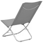 vidaXL Klappbare Strandstühle 2 Stk. Grau Stoff vidaXL Klappbare Strandstühle 2 Stk. Grau Stoff