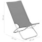 vidaXL Klappbare Strandstühle 2 Stk. Grau Stoff vidaXL Klappbare Strandstühle 2 Stk. Grau Stoff