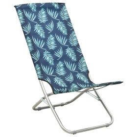 vidaXL Klappbare Strandstühle 2 Stk. Blattmuster Stoff