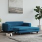 vidaXL Hundebett mit Verlängerung Blau 100x50x30 cm Samt vidaXL Hundebett mit Verlängerung Blau 100x50x30 cm Samt