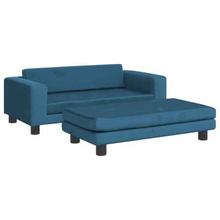 vidaXL Hundebett mit Verlängerung Blau 100x50x30 cm Samt