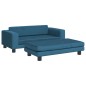 vidaXL Hundebett mit Verlängerung Blau 100x50x30 cm Samt vidaXL Hundebett mit Verlängerung Blau 100x50x30 cm Samt