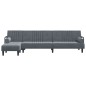 vidaXL Schlafsofa in L-Form Dunkelgrau 260x140x70 cm Samt vidaXL Schlafsofa in L-Form Dunkelgrau 260x140x70 cm Samt