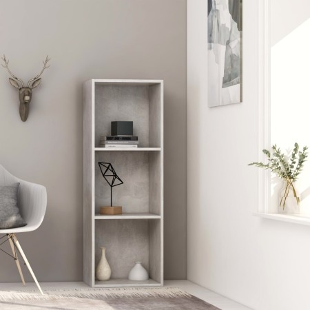 vidaXL Bücherregal 3 Fächer Betongrau 40x30x114 cm Holzwerkstoff