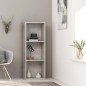 vidaXL Bücherregal 3 Fächer Betongrau 40x30x114 cm Holzwerkstoff vidaXL Bücherregal 3 Fächer Betongrau 40x30x114 cm Holzwerkstoff