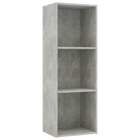 vidaXL Bücherregal 3 Fächer Betongrau 40x30x114 cm Holzwerkstoff