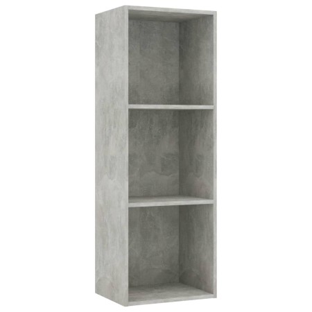 vidaXL Bücherregal 3 Fächer Betongrau 40x30x114 cm Holzwerkstoff