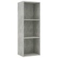 vidaXL Bücherregal 3 Fächer Betongrau 40x30x114 cm Holzwerkstoff vidaXL Bücherregal 3 Fächer Betongrau 40x30x114 cm Holzwerkstoff