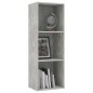 vidaXL Bücherregal 3 Fächer Betongrau 40x30x114 cm Holzwerkstoff vidaXL Bücherregal 3 Fächer Betongrau 40x30x114 cm Holzwerkstoff