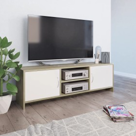 vidaXL TV-Schrank Weiß Sonoma-Eiche 120x30x37,5 cm Holzwerkstoff