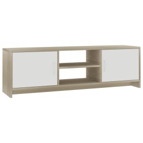 vidaXL TV-Schrank Weiß Sonoma-Eiche 120x30x37,5 cm Holzwerkstoff