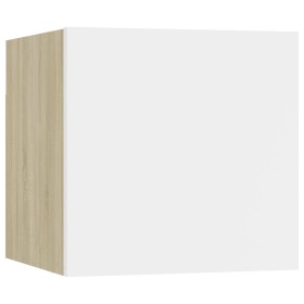 vidaXL TV-Wandschrank Weiß Sonoma-Eiche 30,5x30x30 cm
