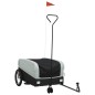 vidaXL Fahrradanhänger Schwarz und Grau 45 kg Eisen vidaXL Fahrradanhänger Schwarz und Grau 45 kg Eisen
