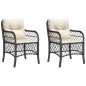 vidaXL Gartenstühle mit Kissen 2 Stk. Schwarz Poly Rattan vidaXL Gartenstühle mit Kissen 2 Stk. Schwarz Poly Rattan
