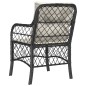 vidaXL Gartenstühle mit Kissen 2 Stk. Schwarz Poly Rattan vidaXL Gartenstühle mit Kissen 2 Stk. Schwarz Poly Rattan