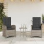 vidaXL Gartensessel mit Kissen 2 Stk. Verstellbar Grau Poly Rattan vidaXL Gartensessel mit Kissen 2 Stk. Verstellbar Grau Poly Rattan