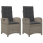 vidaXL Gartensessel mit Kissen 2 Stk. Verstellbar Grau Poly Rattan vidaXL Gartensessel mit Kissen 2 Stk. Verstellbar Grau Poly Rattan