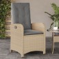 vidaXL Gartensessel mit Kissen Verstellbar Beigemischung Poly Rattan vidaXL Gartensessel mit Kissen Verstellbar Beigemischung Poly Rattan