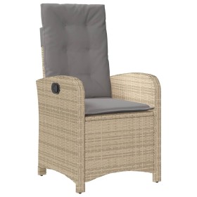 vidaXL Gartensessel mit Kissen Verstellbar Beigemischung Poly Rattan