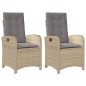 vidaXL Gartensessel Kissen 2Stk. Verstellbar Beigemischung Poly Rattan vidaXL Gartensessel Kissen 2Stk. Verstellbar Beigemischung Poly Rattan