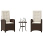 vidaXL 3-tlg. Bistro-Set mit Kissen Braun Poly Rattan vidaXL 3-tlg. Bistro-Set mit Kissen Braun Poly Rattan