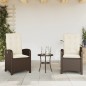 vidaXL 3-tlg. Bistro-Set mit Kissen Braun Poly Rattan vidaXL 3-tlg. Bistro-Set mit Kissen Braun Poly Rattan