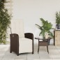 vidaXL Gartensessel mit Fußteil Verstellbar Braun Poly Rattan vidaXL Gartensessel mit Fußteil Verstellbar Braun Poly Rattan