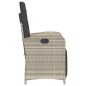 vidaXL Gartensessel mit Fußteil Verstellbar Hellgrau Poly Rattan vidaXL Gartensessel mit Fußteil Verstellbar Hellgrau Poly Rattan